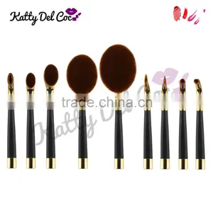 9pcs Shiny Rose Gold Golf Professional Makeup Brushes thumbnail-2