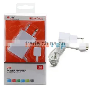 Factory Wholesale Lidu European Home Charger ,Euro USB Power Adapter WIth Micro B 3.0 USB Cable For Samsung Note 3 S5 With Box thumbnail-1