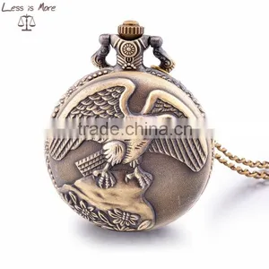 Special Designed Promotion Pocket Watch, US Hawk Alloy Clock Pocket Watch Necklace thumbnail-1