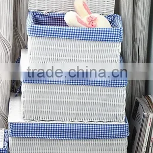 Blue Cloth PVC Toy Storage Basket With Lids thumbnail-1