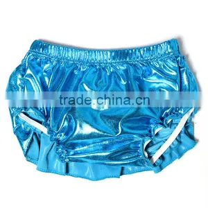 Latest Solid Metalic Colors Baby Ruffle Bloomers Wholesale thumbnail-1