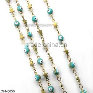 Blue Eye Shaped Jewelry Chain With Star thumbnail-1