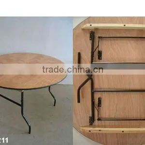 Aluminum Edging Wood 60" Round Folding Table Leg thumbnail-2