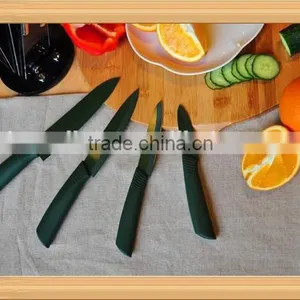 Dark Green Colorful Blade Anti-oxidantHealthy Featured Zirconium Material FDA, LFGB Qualified Knives Set thumbnail-1
