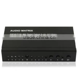 Hot Selling Audio Matrix Digital Optical Audio 4x2 Matrix Switch / Splitter Spdif Toslink Audio 4in 2out True Matrix With IR thumbnail-2