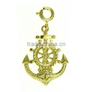 Newest Style Gold Plated 925 Sterling Silver Anchor Charm thumbnail-1