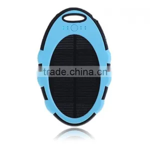 Solar Charger 5000mAh USB Portable Charger Power Bank Battery Pack [Oval Pocket Series - Water-Resistant, Shock-Proof thumbnail-2