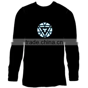 Hot Sell Long Sleeve Programmable Ironman3 EL T-shirt With 4pcs Battery Pack thumbnail-1