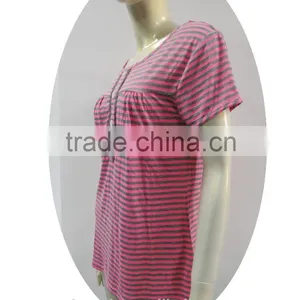 Color Stripe Eyelet Lace Trim Shortie thumbnail-2