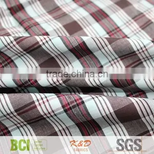 Yarn Dyed Woven Cotton Plaid Check Jacquard Dobby Shirting Fabric thumbnail-1