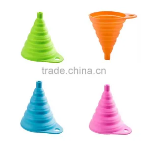 4 Colors Gel Practical Bar Tools Small Collapsible Foldable Silicone Funnel thumbnail-3