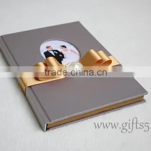 Best Quality Grey Silk Cover Wedding Sign in Book thumbnail-1