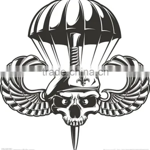 Water Transfer Summer USA Soldier Black Skull Customized Temporary Tattoo thumbnail-2