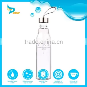 2015 New Eco-friendly Fruit Juice Fancy Water Custom Glass Water Bottle Glass With Fabric Bag thumbnail-1