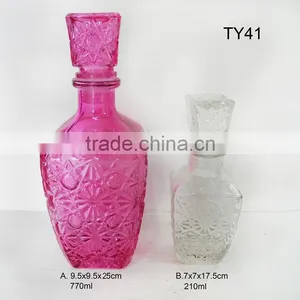 Glass Wisky Alcohol Wine Bottle With Stopper thumbnail-1