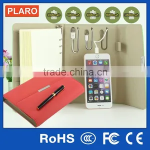 Shenzhen Wholesale Christmas Gift Items PU Notebook With Power Bank thumbnail-1