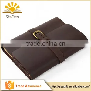 Top Quality Refillable Genuine Leather Notebook With Pen Loop thumbnail-4