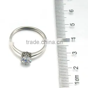 Wholesale Wedding Band Women Luxury Stainless Steel Slim Crystal Finger Rings Jewelry thumbnail-3