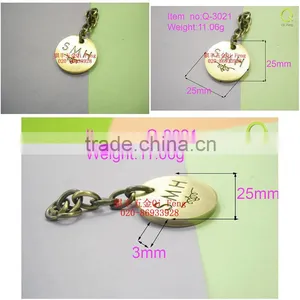 Custom Charm , Bag Charm Round Metal Charm Q-3021 thumbnail-1