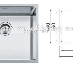 POATS PS-634 Stainless Steel Sink Inner Size: 450X400X200mm thumbnail-1