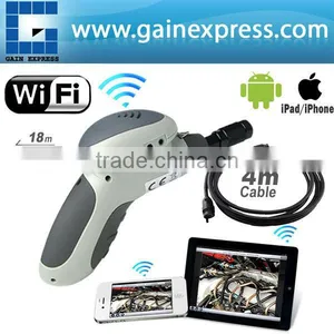 100% Wireless 4M Cable Video Inspection WiFi Snake Scope Borescope Endoscope 9.8mm Waterproof Camera Support Android IPad IPhone thumbnail-1