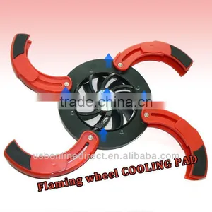 Cheap Stock Cool Fan Notebook Cooling Pad USB Cooling Pad Flaming Wheel Laptop Cooler Pad Fan for Laptop Notebook thumbnail-1