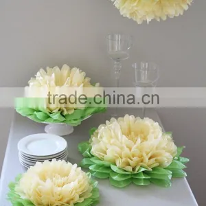 YellowTissue Paper Flowers For Girls Party Decorations thumbnail-1