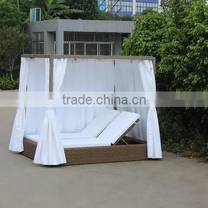 Wicker Furniture Quadrate Double Fabric Sun Loungers thumbnail-3
