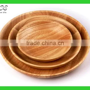 Custom Round Wood Plate Round Wood Serving Tray Round Wooden Service Plate thumbnail-1