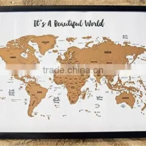Travel Maps "It's a Beautiful World" Scratch Your Travels Track Map thumbnail-1