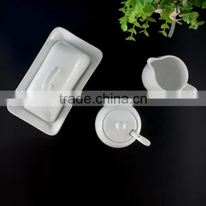 Factory Custom Design Your Own Dinnerware Porcelain Cruet Bottle / Plate With Lid / Milk Jug Ceramic Used Restaurant Dinnerware thumbnail-3
