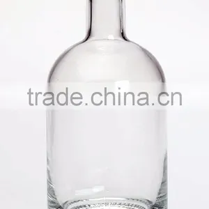 Food Grade Round Sealed Transparent 750ml Whisky Glass Bottle thumbnail-3