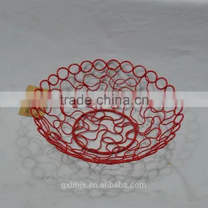 Handmade Metal Wire Fruit Basket With Open Design thumbnail-4