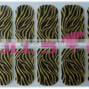 Top Selling Korean Newest Fashion Broken Glass 3D Mirror Shell Paper DIY Finger Nail Art Laser Glitter Foil Stickers/wraps thumbnail-1