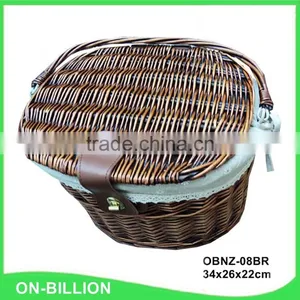 Removable and Portable Wicker Handlebar Bike Basket thumbnail-1