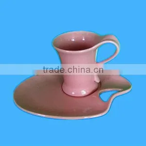 Pink Ceramic Milk Mug With Cookie Holder for Wholesale thumbnail-1