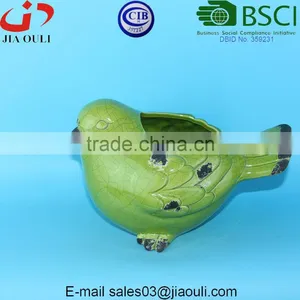 Vintage Style Ceramic Garden Bird Figurine Flower Planter, Ceramic Bird Planter thumbnail-6