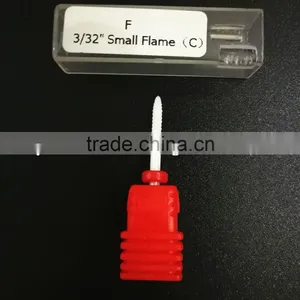 Fine Type Small Flame Head Diameter 2.0MM Polishing Drill Nail Ceramic Drill Bit thumbnail-1