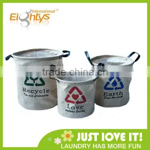 Love Earth Recycle Flax Fabric Folding Linen Laundry Baskets thumbnail-1