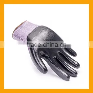 ZMSAFETY 18Gauge High Elastic Nylon Nitrile Gloves Half Dipped Black Nitrile Gloves Thin Nitrile Work Gloves thumbnail-2