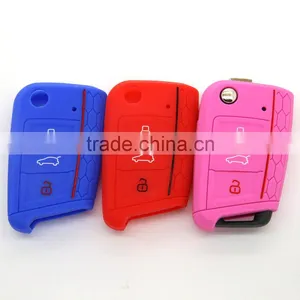Hot Sale Silicone Flip Car Key Cover Key Protection Case Cover for VOLKSWAGEN GOLF 7 thumbnail-1