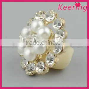 Vogue Wholesale Alloy Rhinestone Pearl Button for Decoration WBK-1486 thumbnail-3