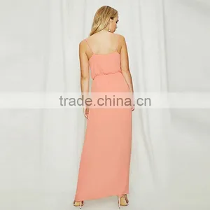 2017 Summer Surplice Neckline Sexy Chiffon Maxi Dress For Ladies HSd9011 thumbnail-3