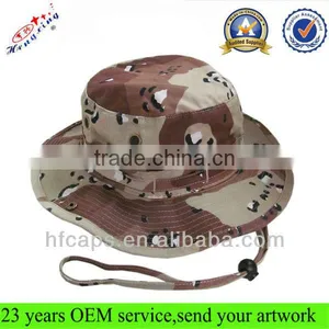 Man's Cotton Camo Bucket Cap With Strings thumbnail-1