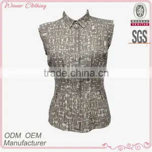 New Design Clothing OEM/ODM Manufacturer Floral Print 2016 Modern Women Fashion Blouse thumbnail-1
