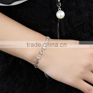 Fashion New Design 925 Sterling Silver Heart Shape Bracelet for Girls thumbnail-4