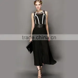 Competitive Price High Quality Contrast Color Dress Design For Young Ladies thumbnail-1