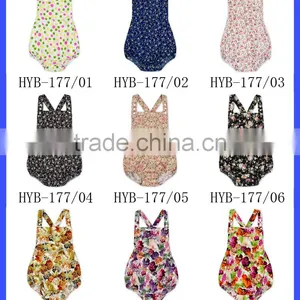 HYB178 Yihong Fancy Black Fabric Printed Flowers Baby Soft Cotton Romper Crepe Punjabi Suits thumbnail-5