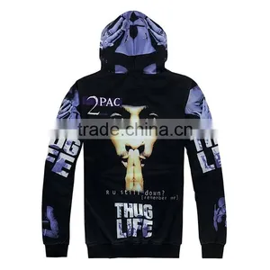 3D Print Cut And Sew Pullover Wholesale 100 Polyester Dry Fit Hoodie Printing Sublimation thumbnail-2