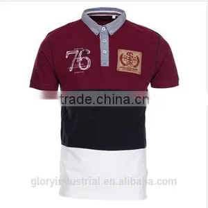 Mens Fashion Woven Collar Embroidered Polo Shirt thumbnail-1